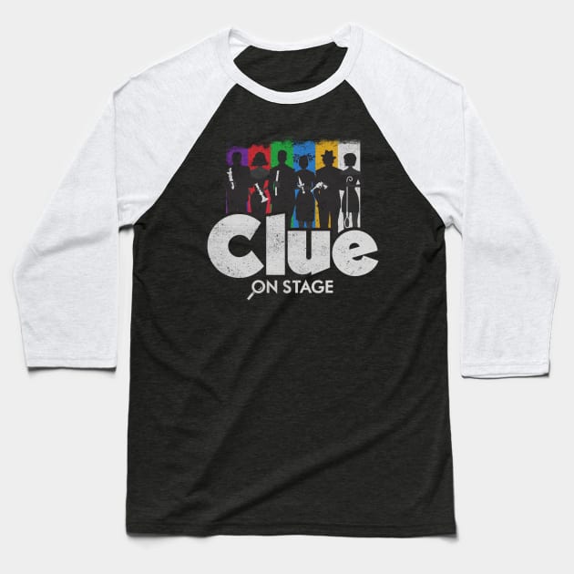 clue-on-stage Baseball T-Shirt by Boose creative